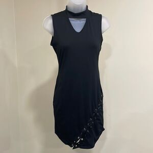 Moral Fiber Little black choker dress with diagonal design. Size S small 4/6